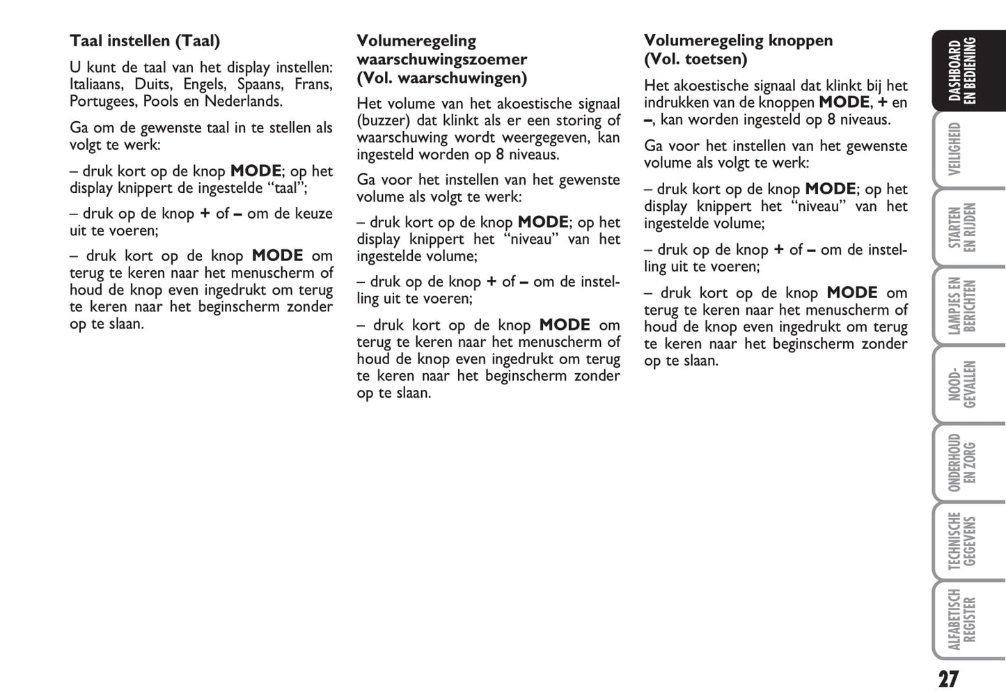 2012-2013 Fiat Panda Gebruikershandleiding | Nederlands