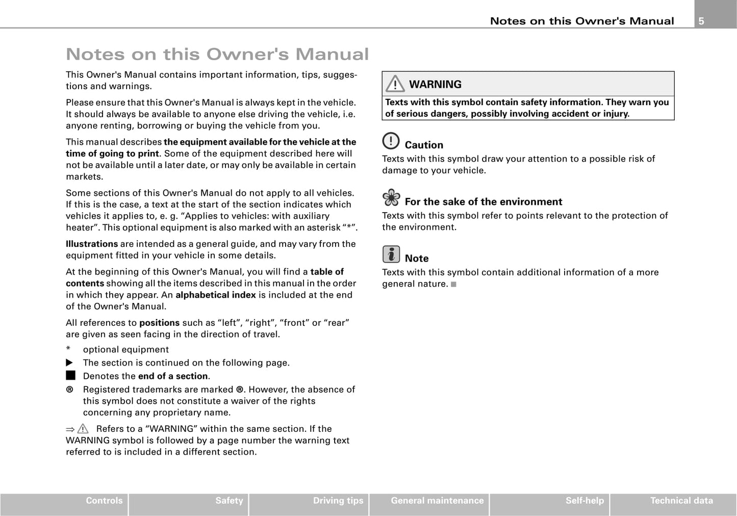 2007-2014 Audi A5 Owner's Manual | English