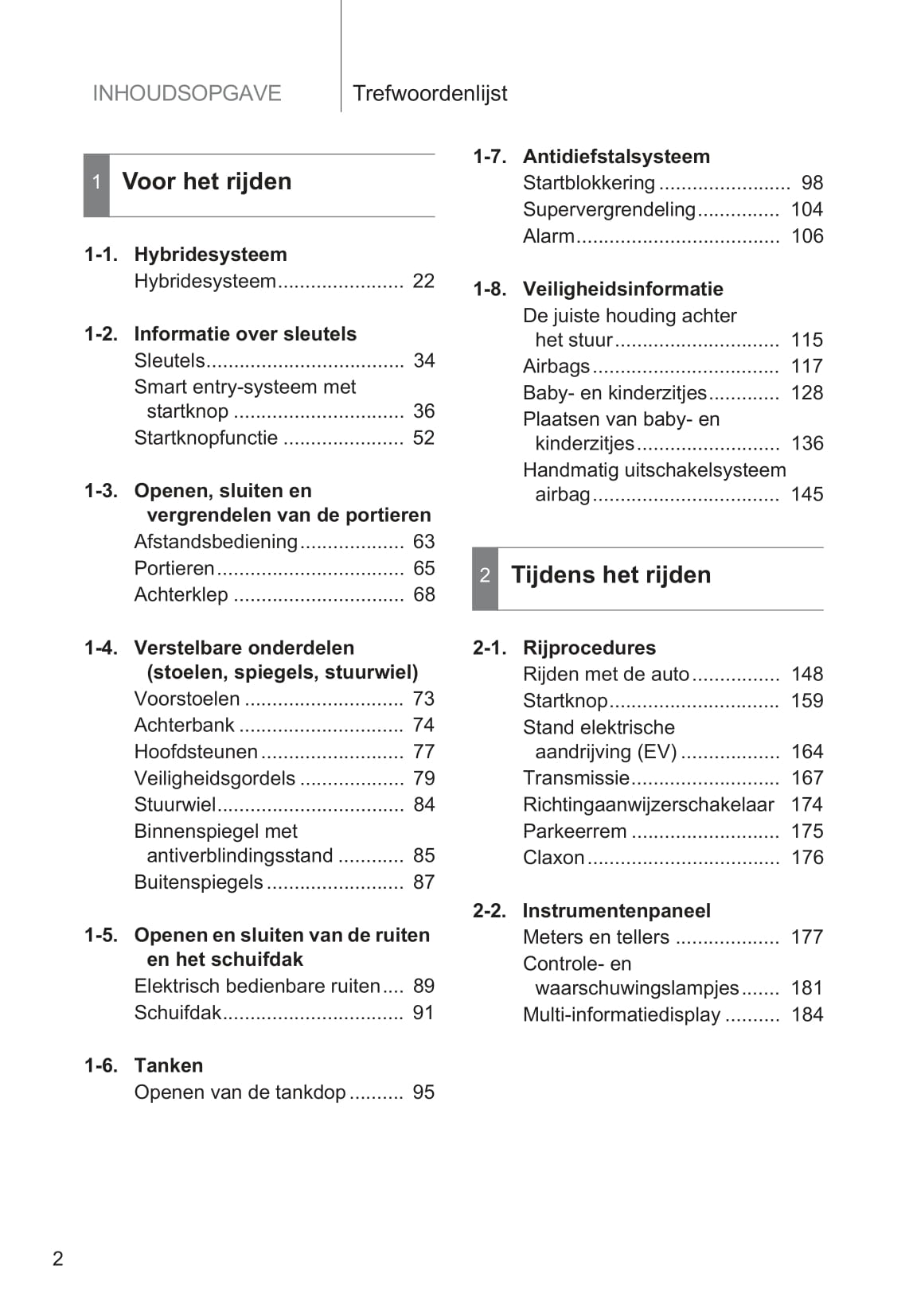 2010-2011 Toyota Auris Hybrid Owner's Manual | Dutch