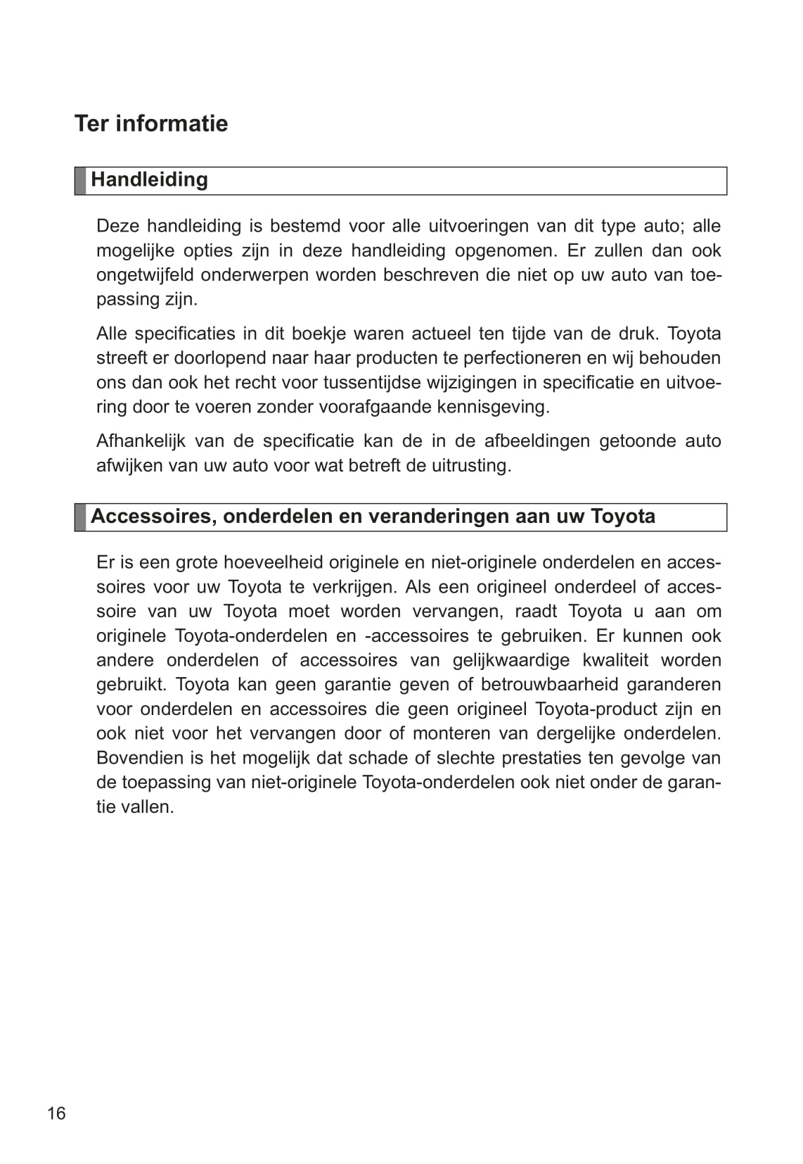 2010-2011 Toyota Auris Hybrid Owner's Manual | Dutch