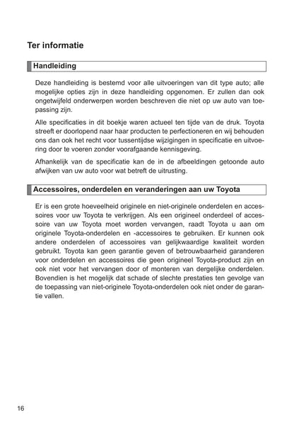 2010-2011 Toyota Auris Hybrid Owner's Manual | Dutch