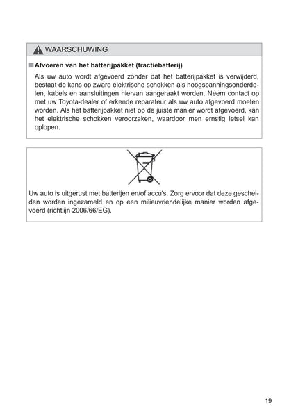 2010-2011 Toyota Auris Hybrid Owner's Manual | Dutch