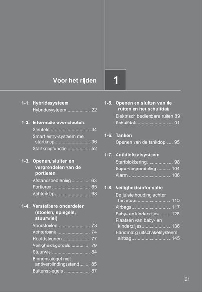 2010-2011 Toyota Auris Hybrid Owner's Manual | Dutch