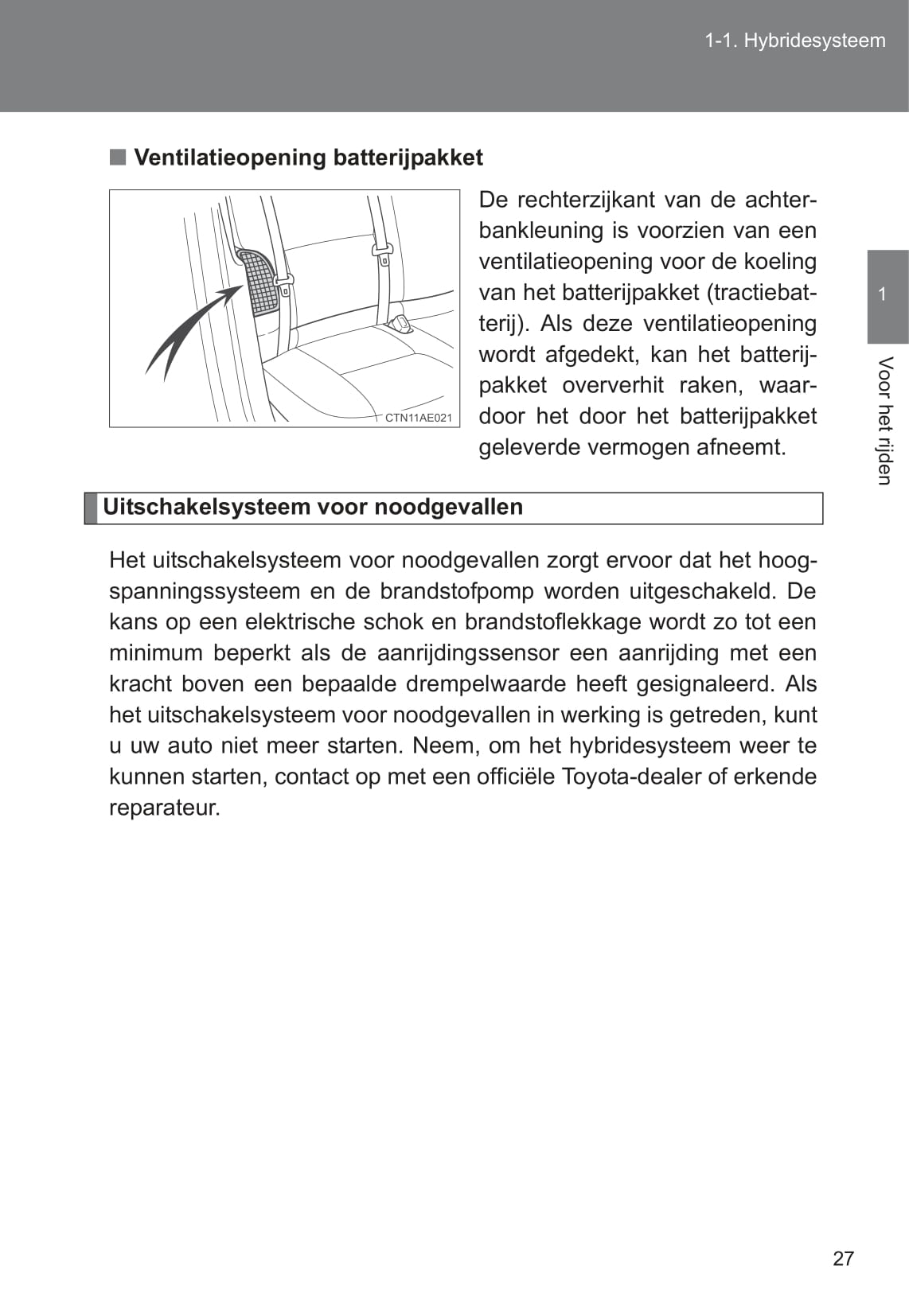 2010-2011 Toyota Auris Hybrid Owner's Manual | Dutch