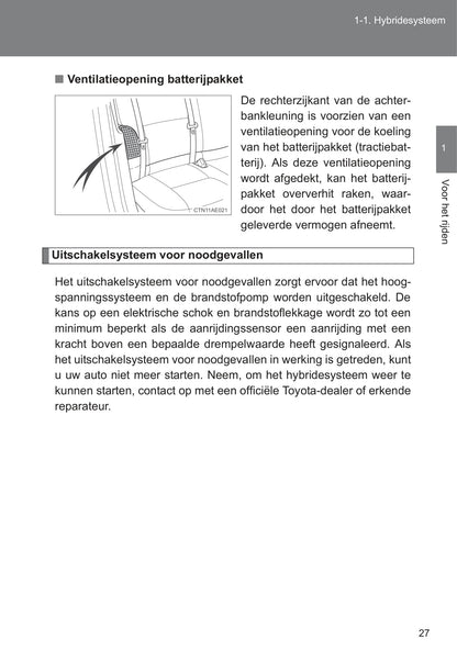 2010-2011 Toyota Auris Hybrid Owner's Manual | Dutch