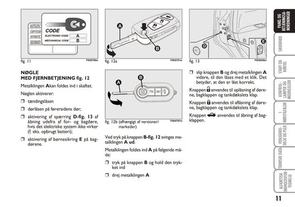 2010-2011 Fiat Idea Owner's Manual | Danish