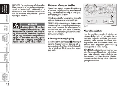 2010-2011 Fiat Idea Owner's Manual | Danish