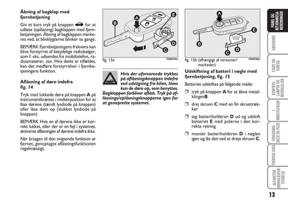 2010-2011 Fiat Idea Owner's Manual | Danish