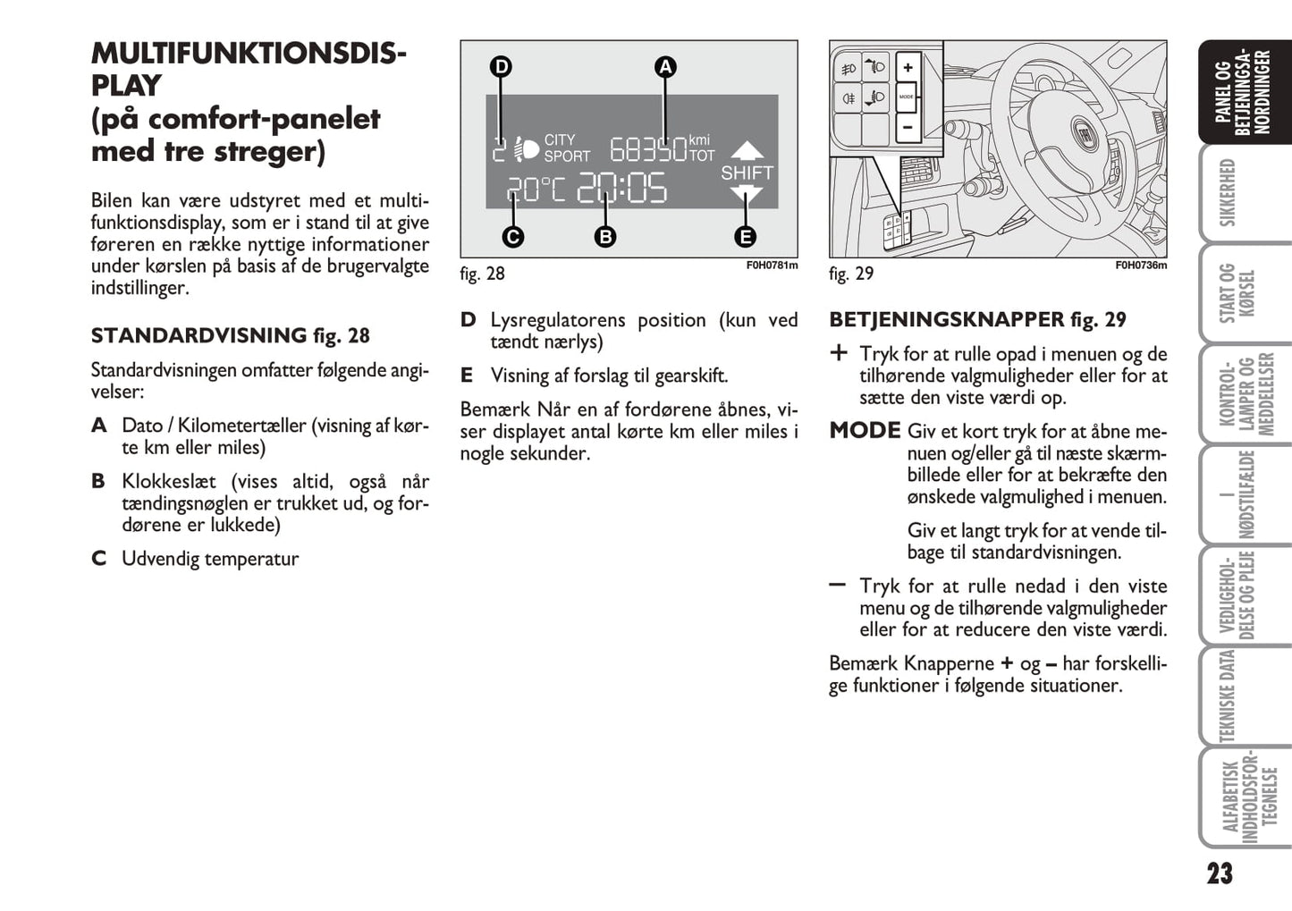 2010-2011 Fiat Idea Owner's Manual | Danish