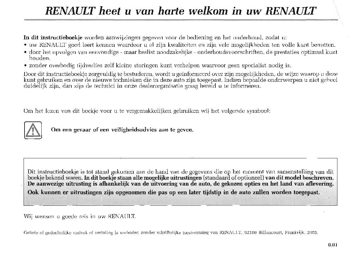 2003-2004 Renault Scénic Bedienungsanleitung | Niederländisch