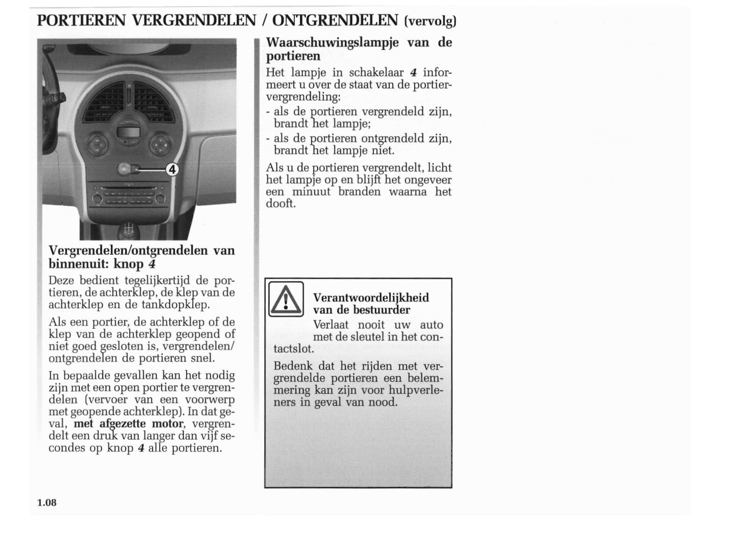 2004-2005 Renault Modus Owner's Manual | Dutch