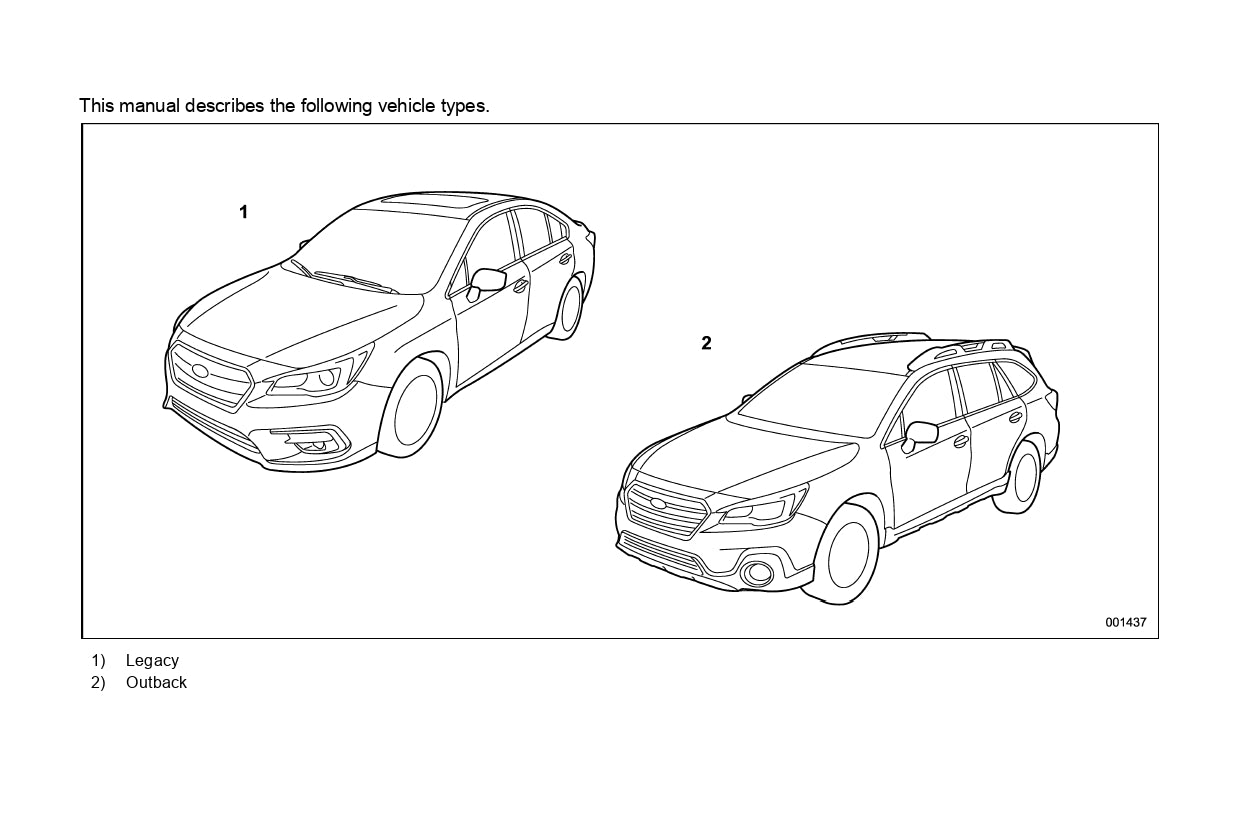 2018 Subaru Legacy/Outback Manuel du propriétaire | Anglais