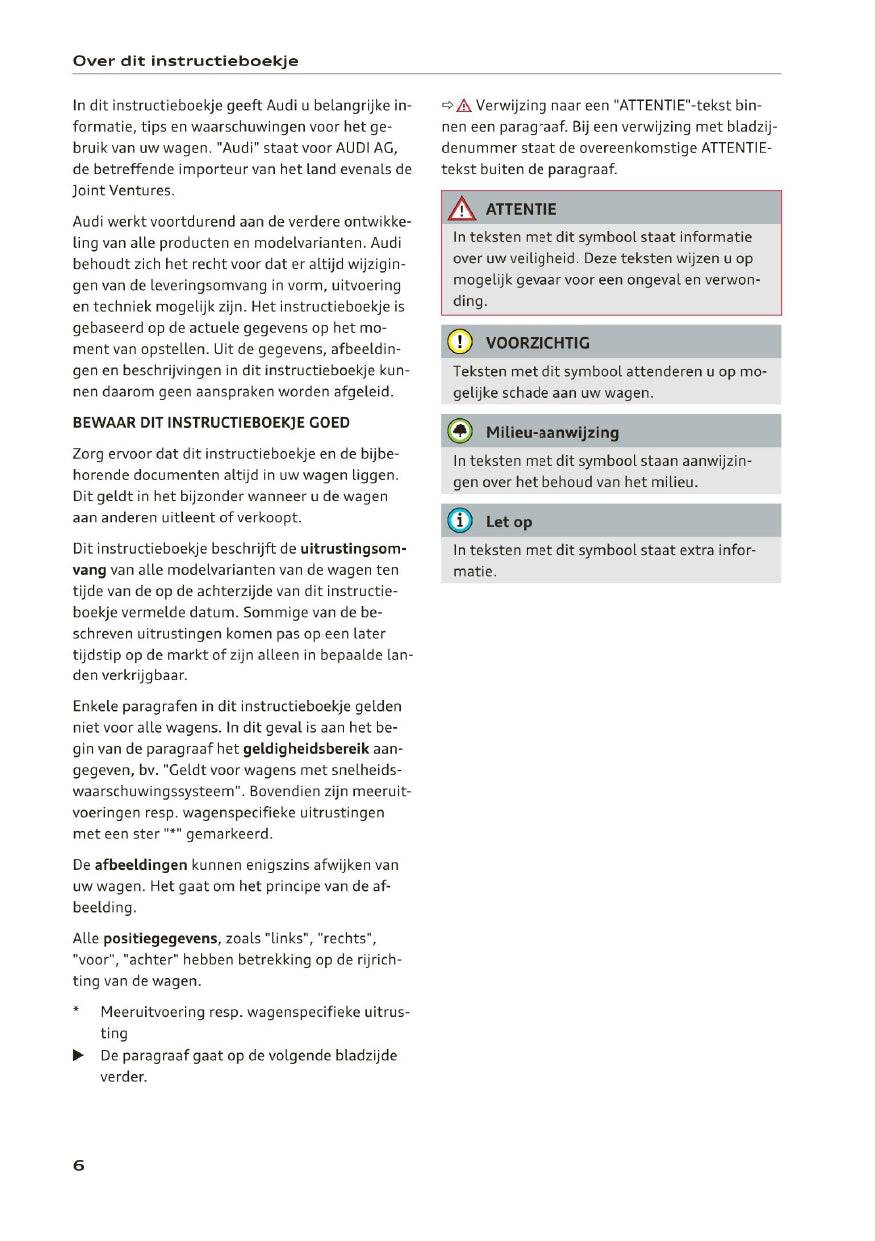 2020-2023 Audi A3 Owner's Manual | Dutch