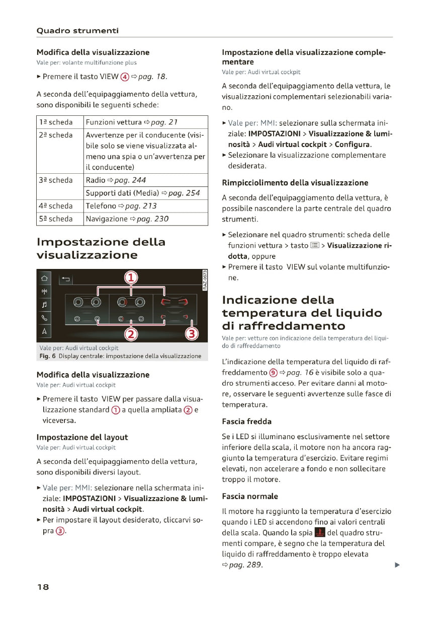 2020-2023 Audi A3/A3 Limousine/A3 Sportback/A3 Sportback g-tron/S3 Limousine/S3 Sportback Owner's Manual | Italian