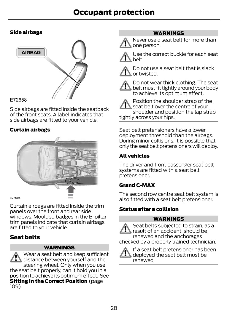 2011-2012 Ford C-Max / Grand C-Max Manuel du propriétaire | Anglais